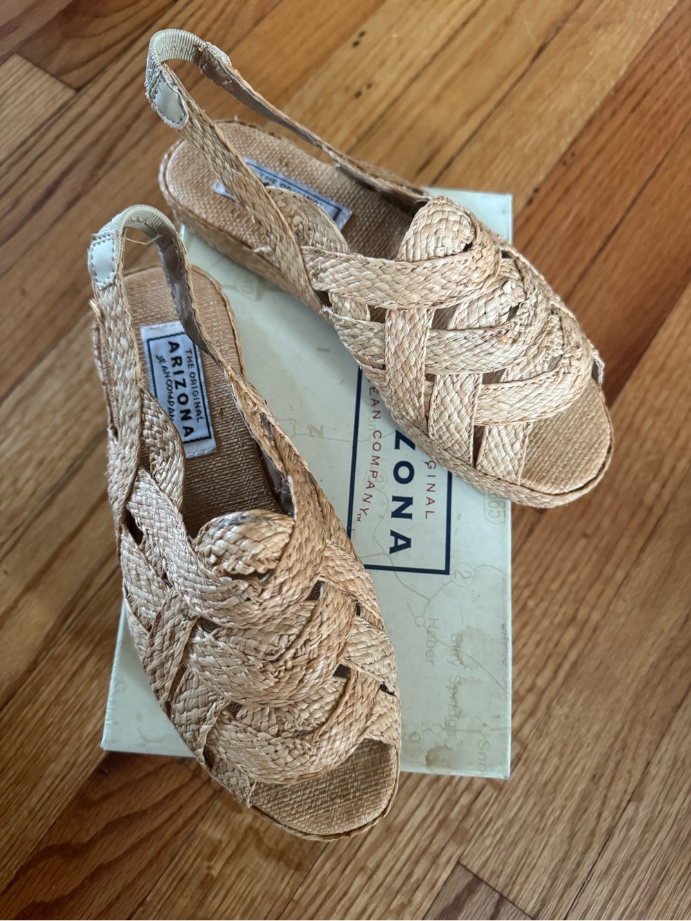 Arizona Jean Company Natural Woven Slingback Sandals - Women